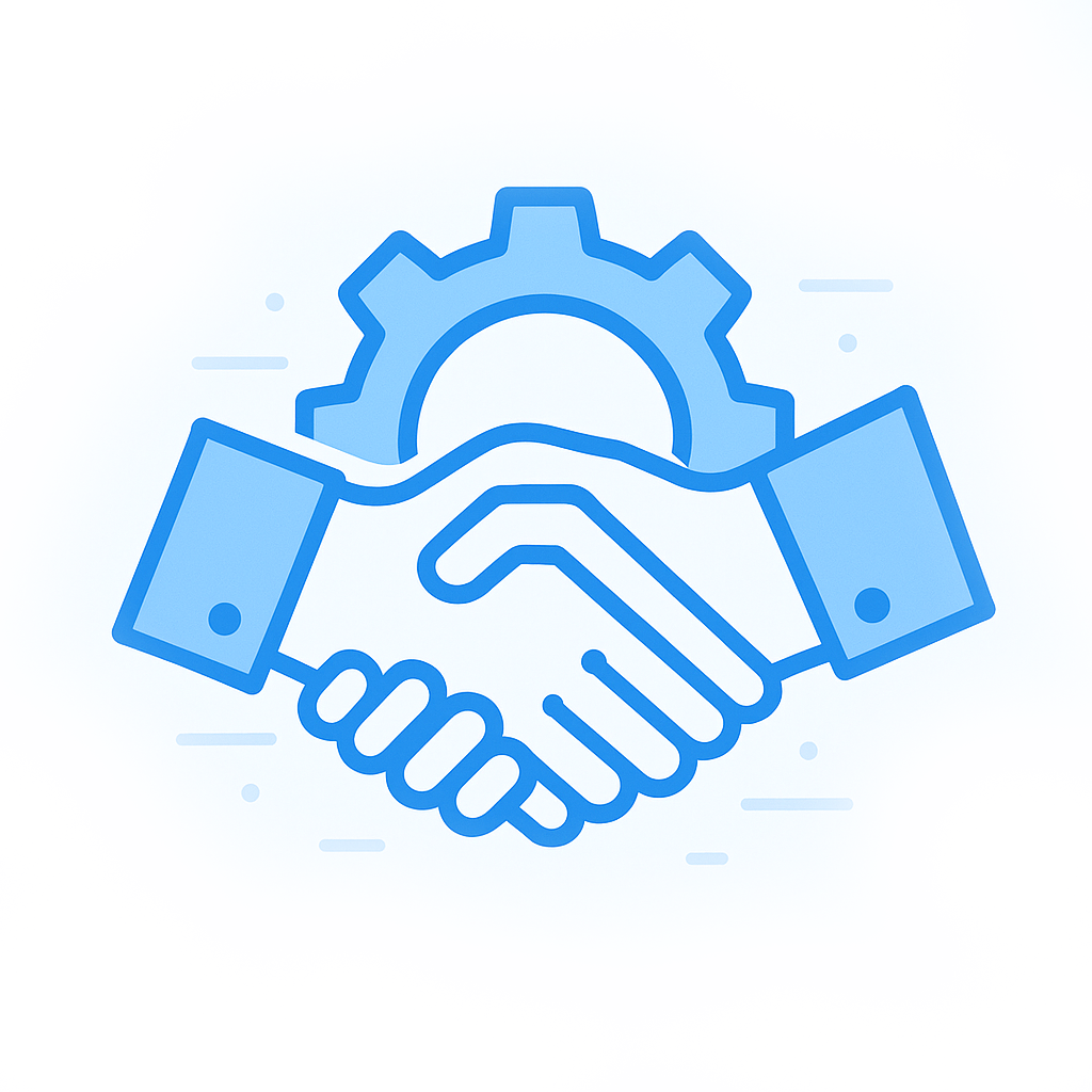 Ícone de representação do trabalho da Techer com desenvolvimento sob medida e parceria de longo prazo